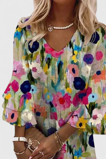 Lily | Women's Floral Mini Dress with V-Neckline 2