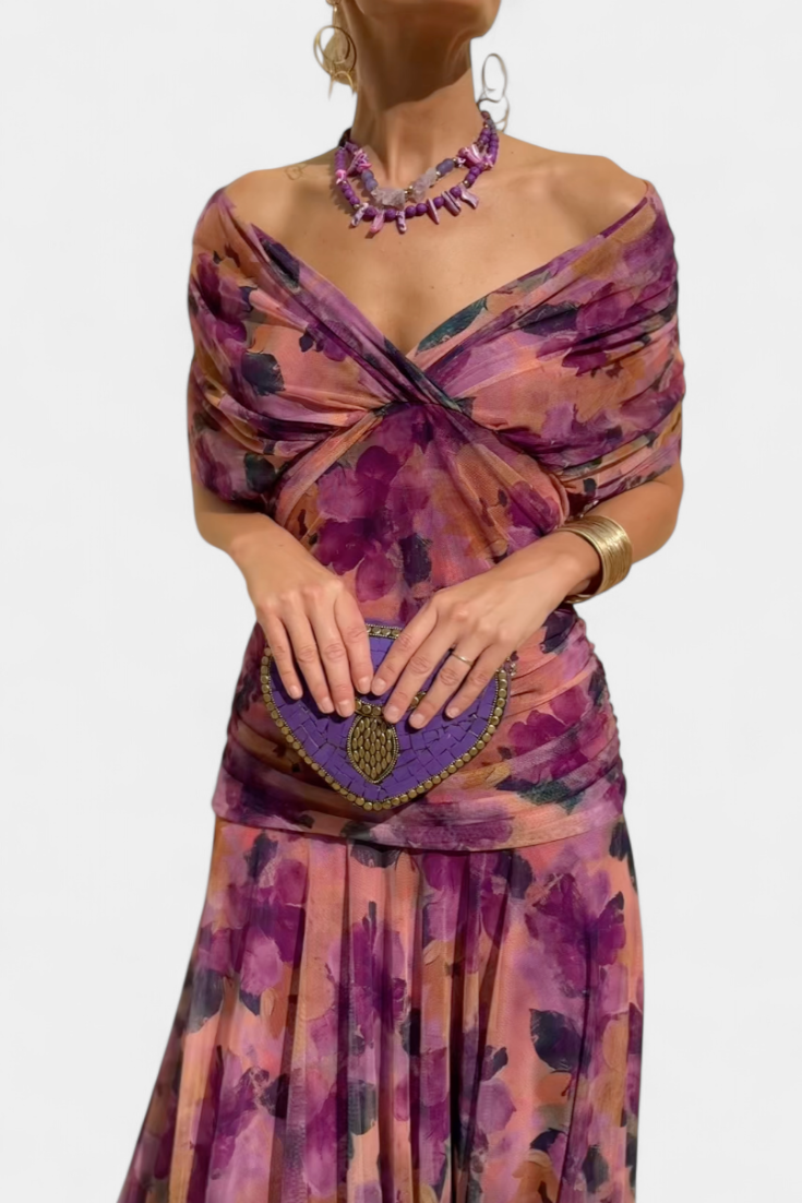 Lily | Women's Floral Print Dress with V-Neckline 10