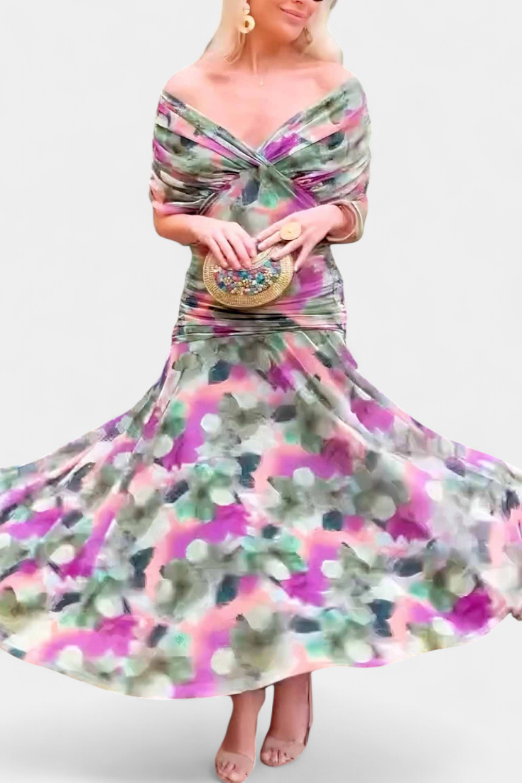 Lily | Women's Floral Print Dress with V-Neckline 6