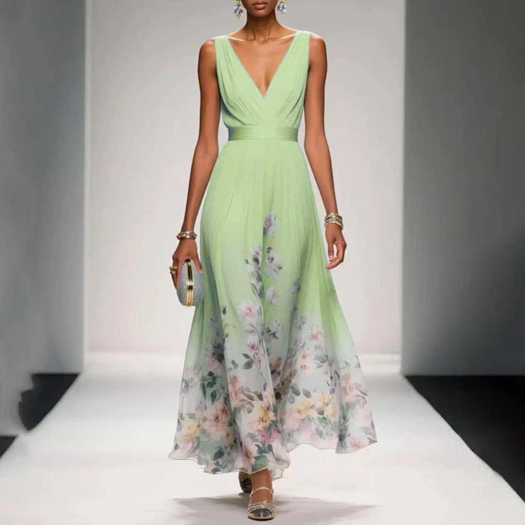 Lily | Women's Floral Print Maxi Dress with Wrap Neckline 3