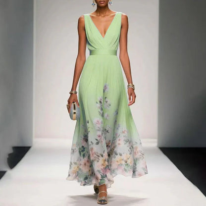 Lily | Women's Floral Print Maxi Dress with Wrap Neckline 3