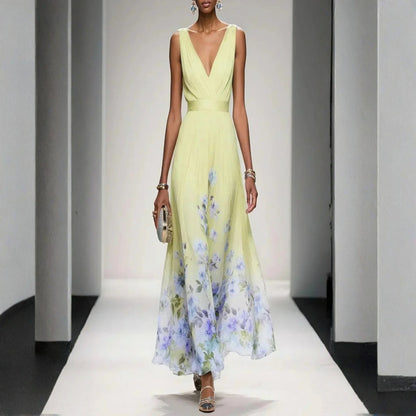 Lily | Women's Floral Print Maxi Dress with Wrap Neckline 5