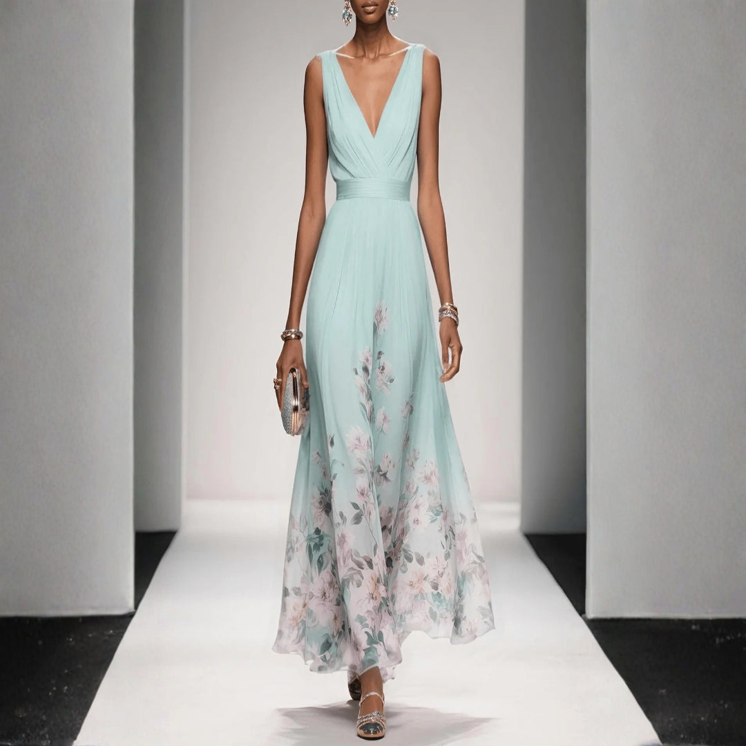 Lily | Women's Floral Print Maxi Dress with Wrap Neckline 6