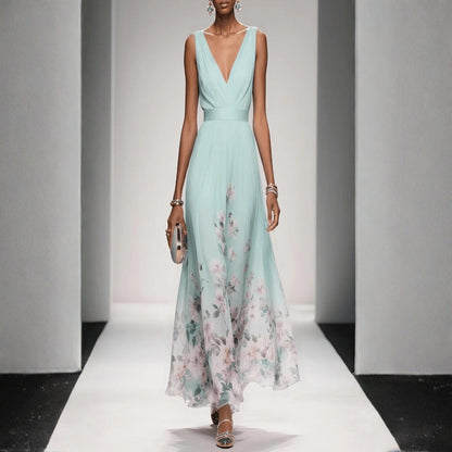 Lily | Women's Floral Print Maxi Dress with Wrap Neckline 6
