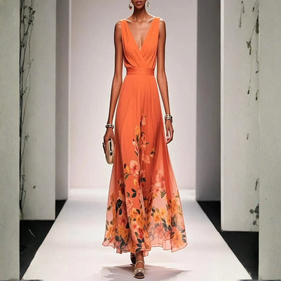 Lily | Women's Floral Print Maxi Dress with Wrap Neckline 7