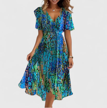 Lily | Women's Floral Short Dress with Flutter Sleeves 1