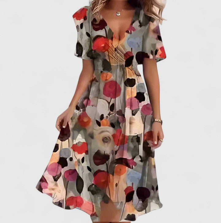 Lily | Women's Floral Short Dress with Flutter Sleeves 4