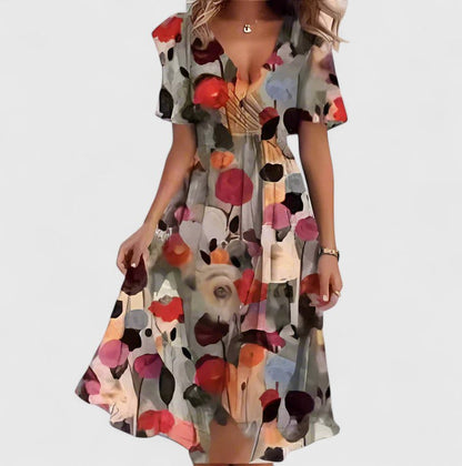 Lily | Women's Floral Short Dress with Flutter Sleeves 4