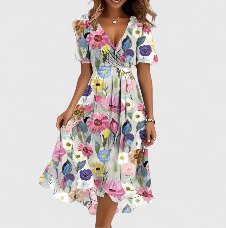 Lily | Women's Floral Short Dress with Flutter Sleeves 5