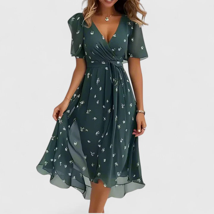 Lily | Women's Floral Short Dress with Flutter Sleeves 6