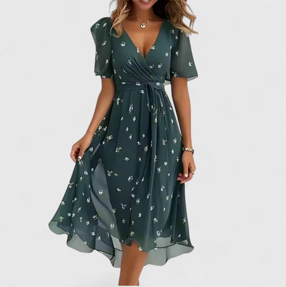 Lily | Women's Floral Short Dress with Flutter Sleeves 6