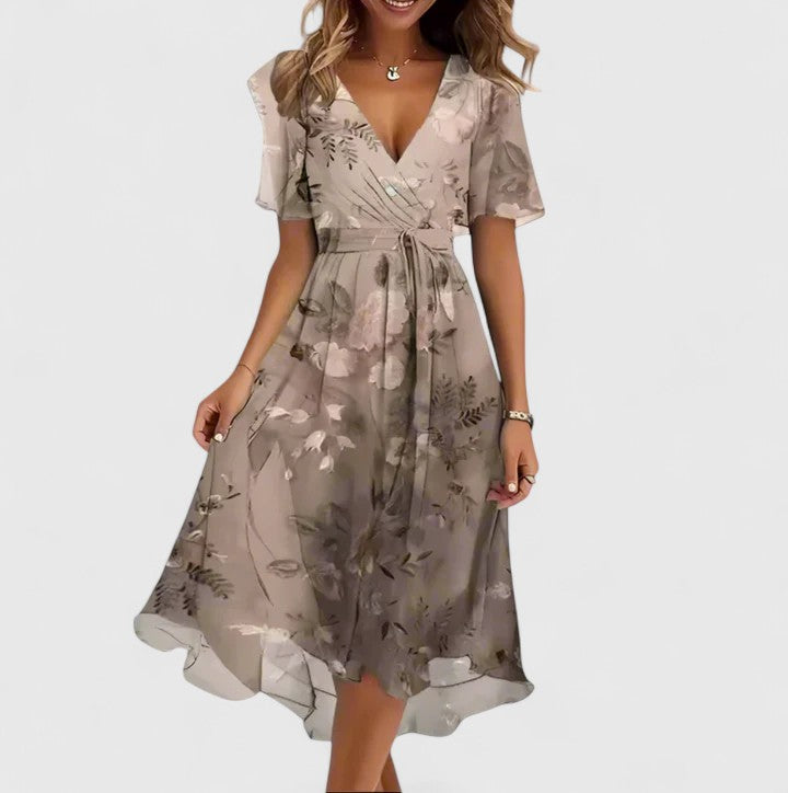 Lily | Women's Floral Short Dress with Flutter Sleeves 7
