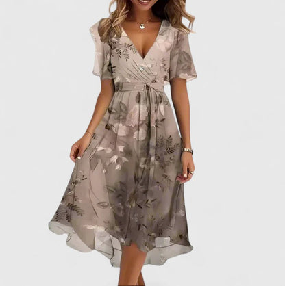 Lily | Women's Floral Short Dress with Flutter Sleeves 7