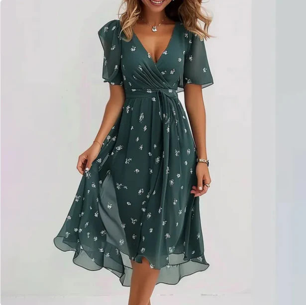 Lily | Women's Floral Wrap Dress V-Neck 0