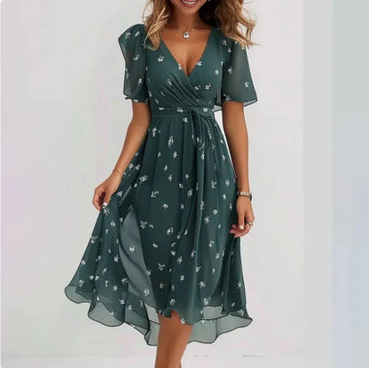 Lily | Women's Floral Wrap Dress V-Neck 0