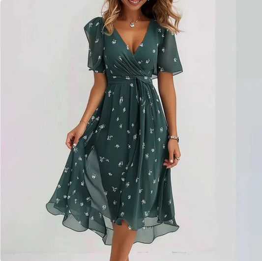 Lily | Women's Floral Wrap Dress V-Neck 0