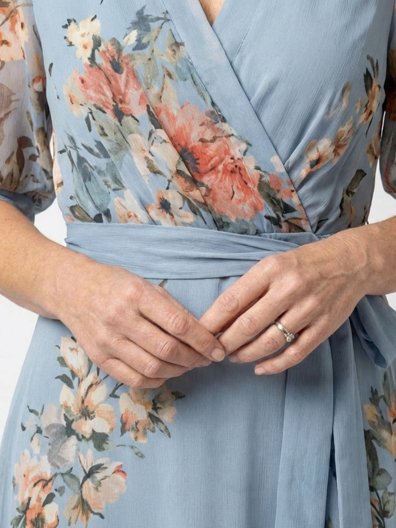 Lily | Women's Floral Wrap V Neck Maxi Dress 2