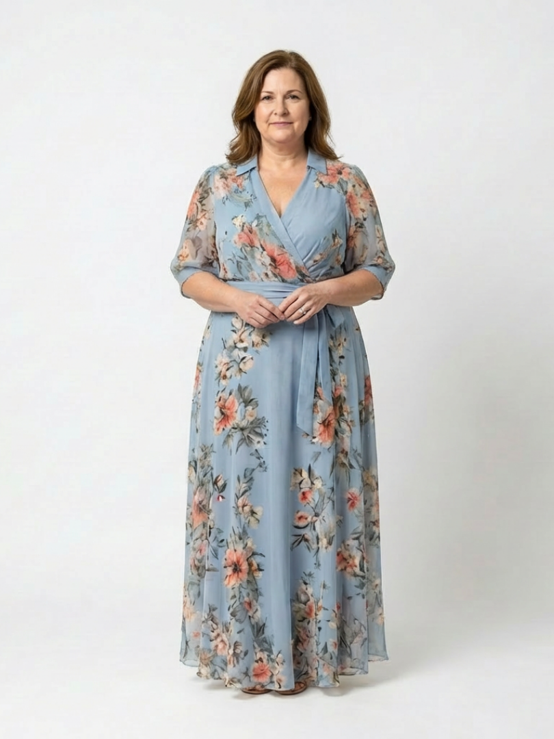 Lily | Women's Floral Wrap V Neck Maxi Dress 3
