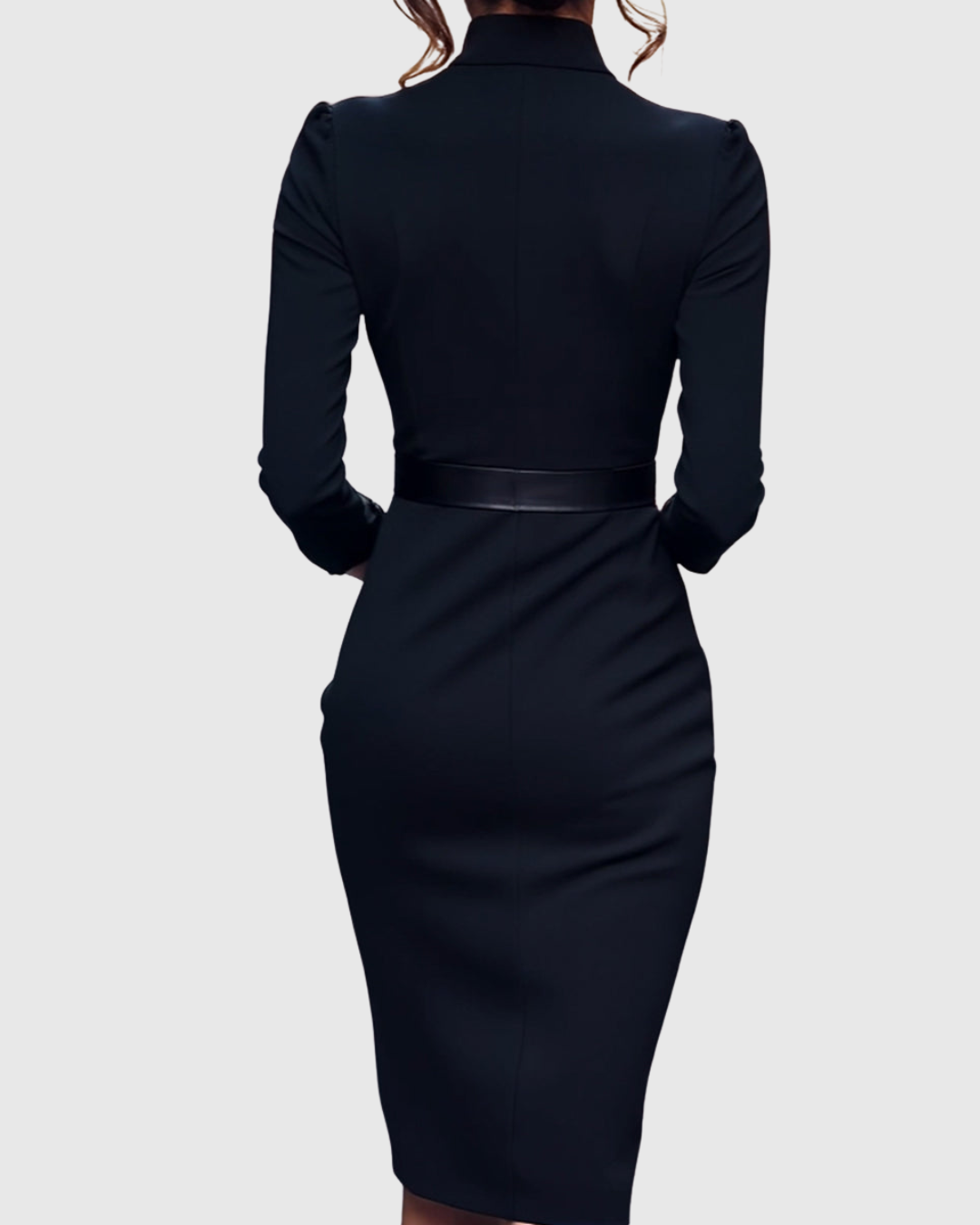 Lily | Women's Formal Midi Dress with Mock Wrap Neckline 5