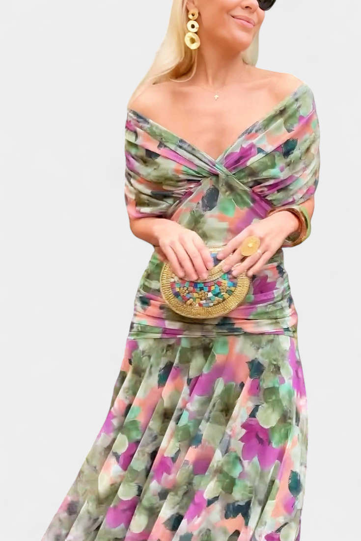 Lily | Women's Long Floral Maxi Dress V-Neck 3