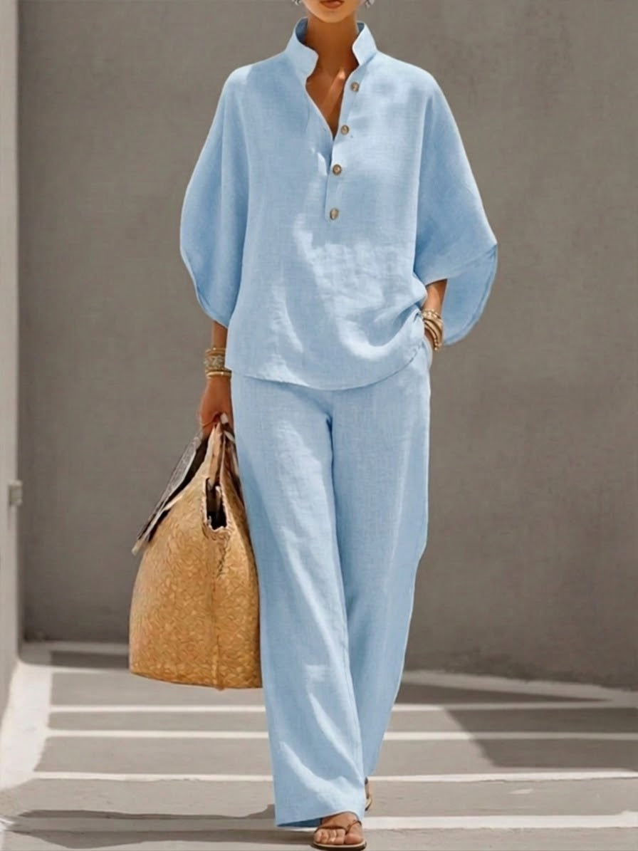 Lily | Women's Loungewear Two Piece Set with Batwing Sleeves 2