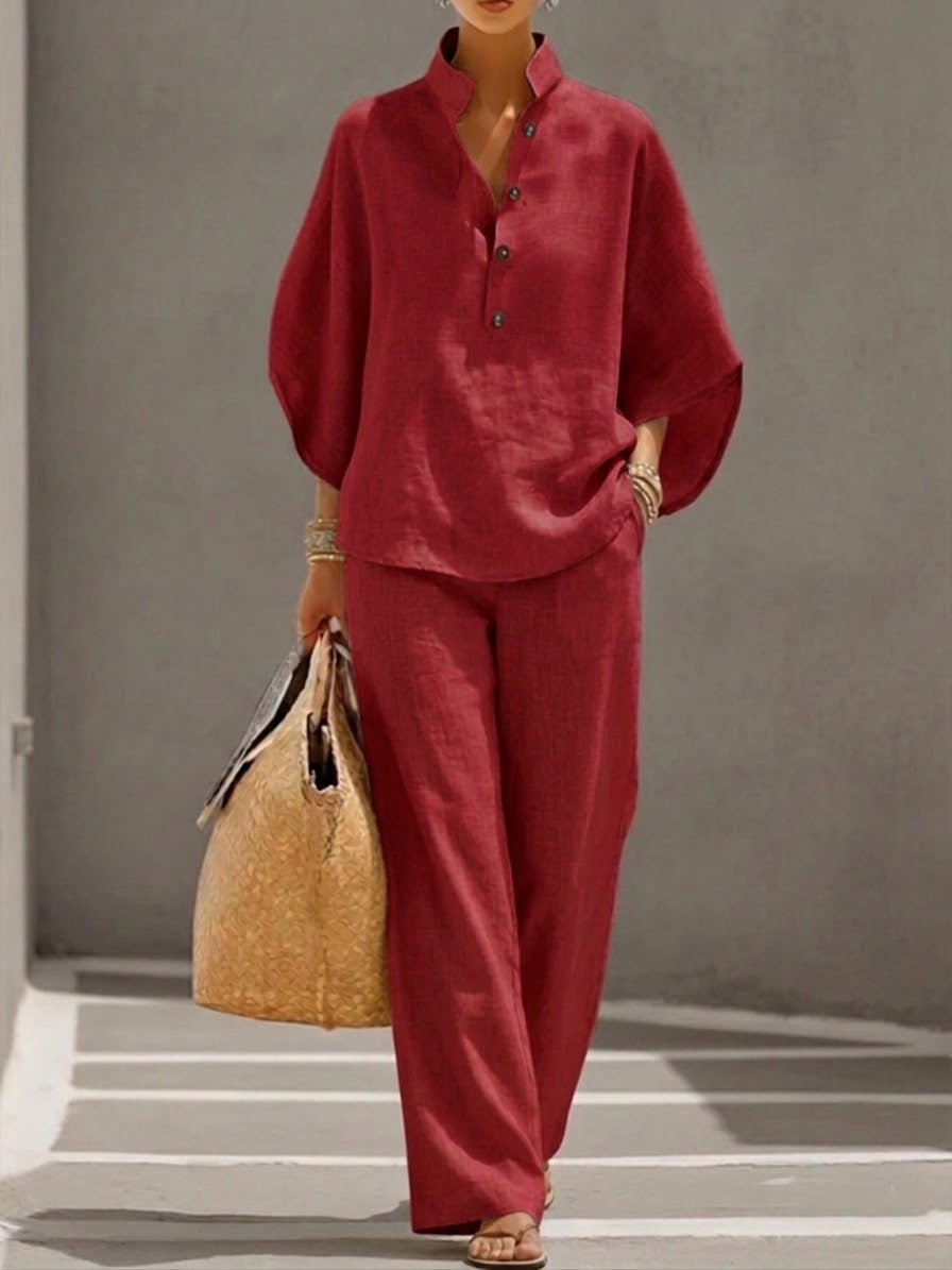 Lily | Women's Loungewear Two Piece Set with Batwing Sleeves 5