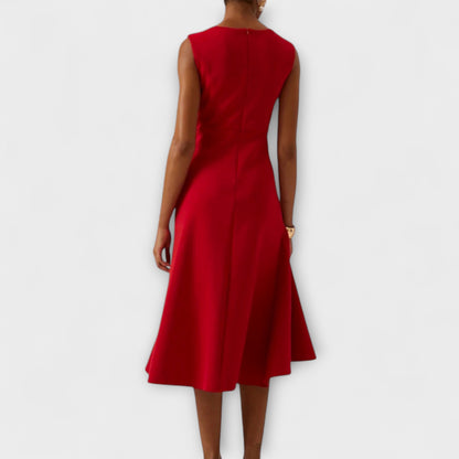 Lily | Women's Midi Cocktail Dress with Asymmetric Detail 1