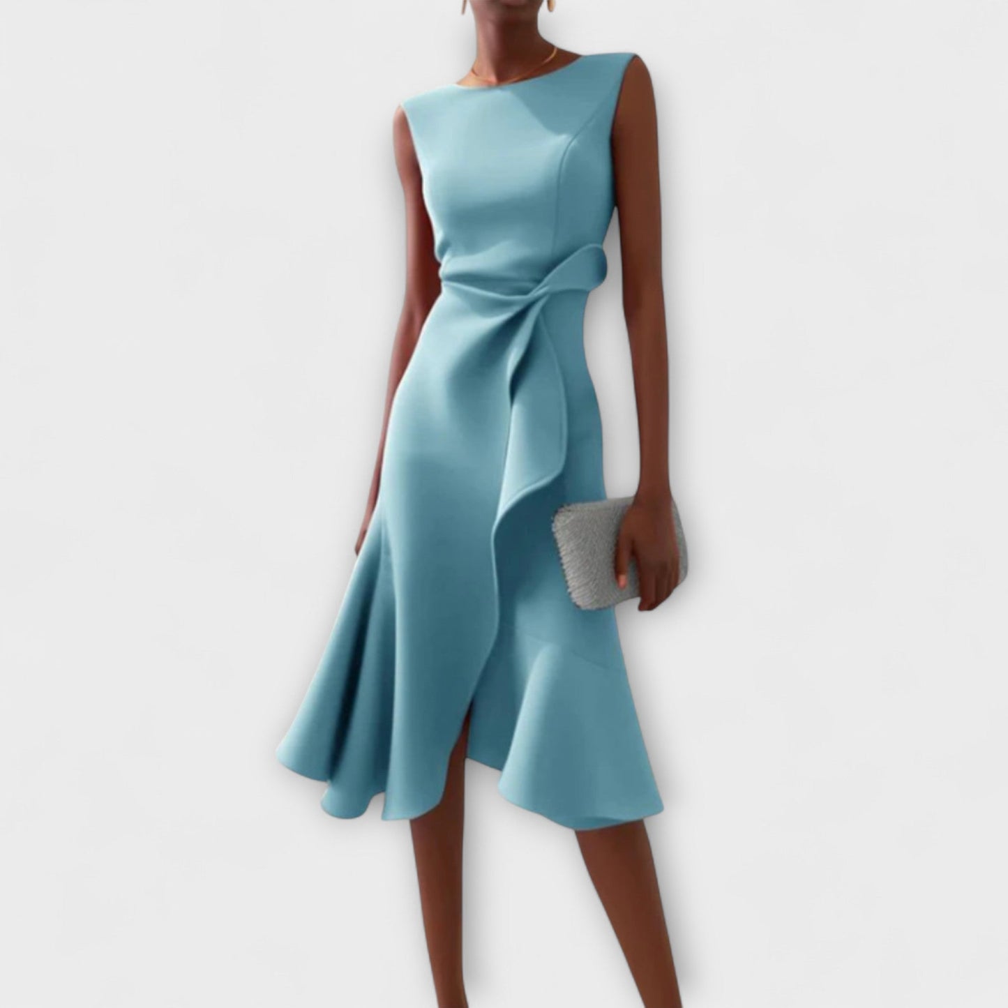 Lily | Women's Midi Cocktail Dress with Asymmetric Detail 4