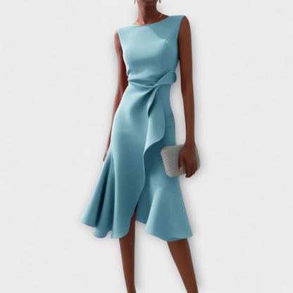 Lily | Women's Midi Cocktail Dress with Asymmetric Detail 4