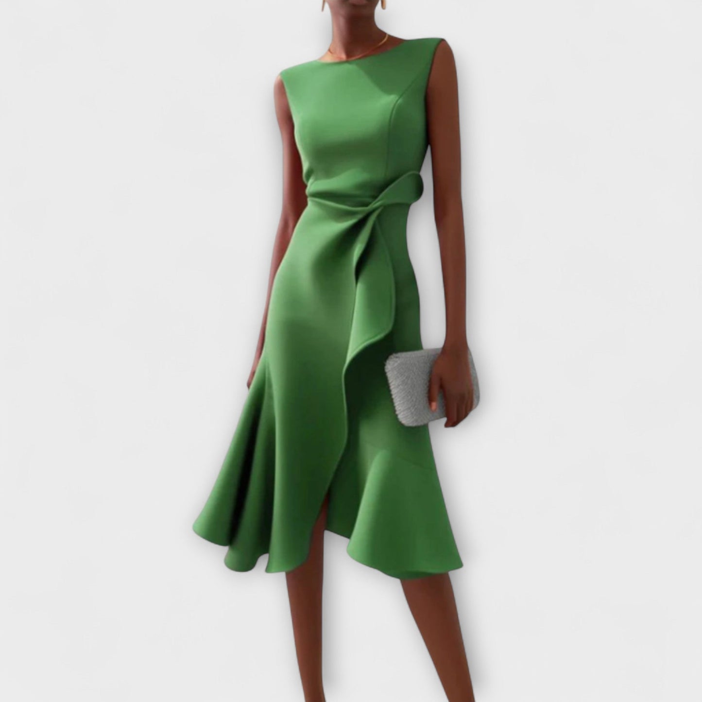 Lily | Women's Midi Cocktail Dress with Asymmetric Detail 6
