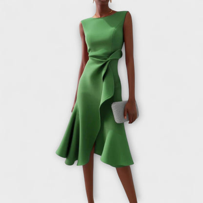 Lily | Women's Midi Cocktail Dress with Asymmetric Detail 6