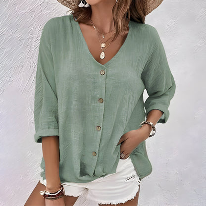 Lily | Women's Relaxed V-Neck Blouse 0