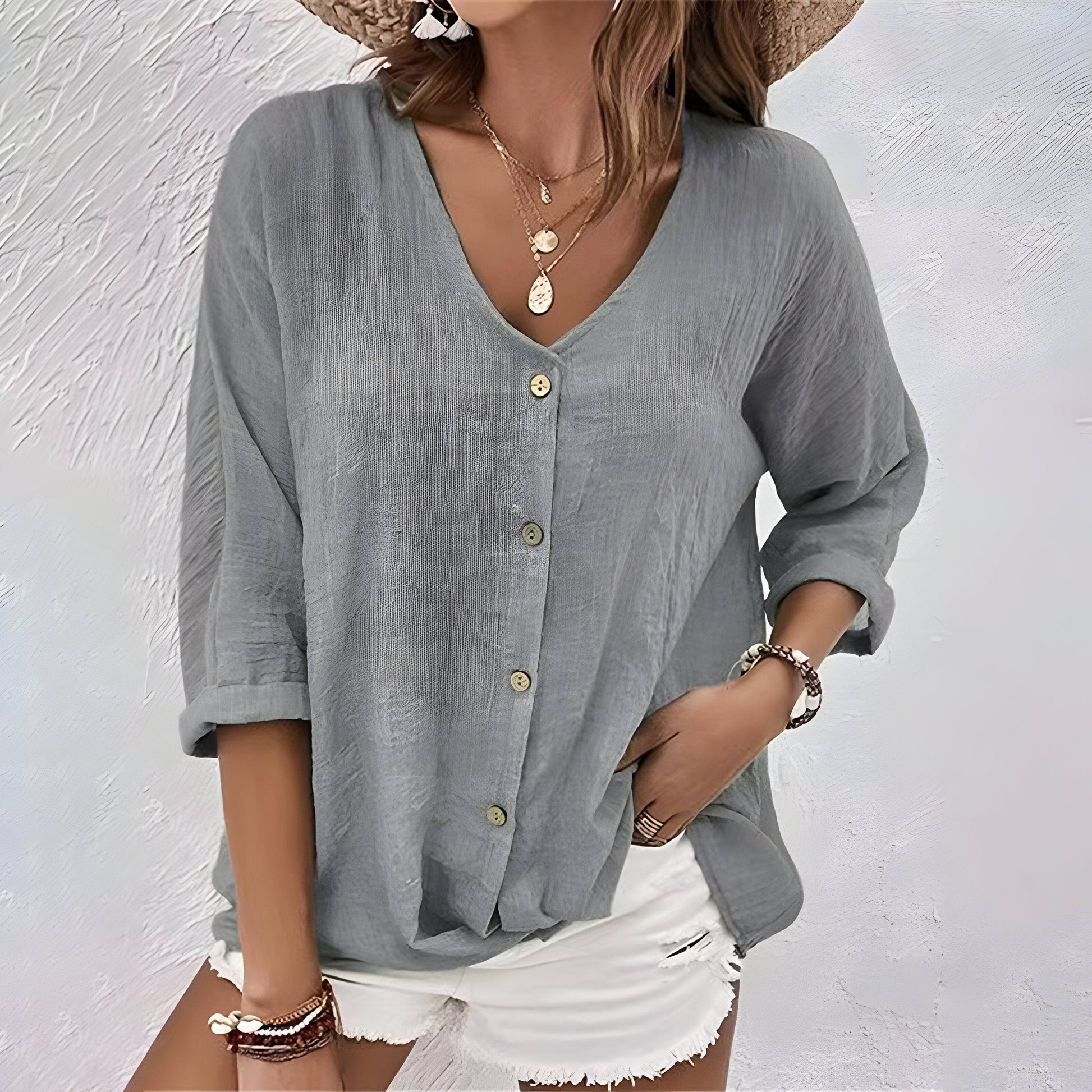 Lily | Women's Relaxed V-Neck Blouse 3