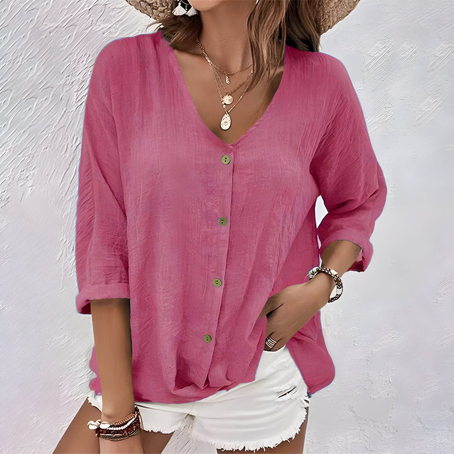 Lily | Women's Relaxed V-Neck Blouse 4