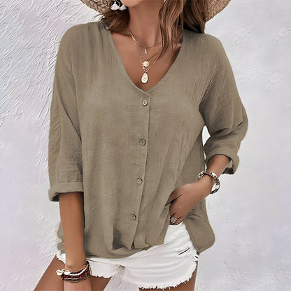 Lily | Women's Relaxed V-Neck Blouse 6