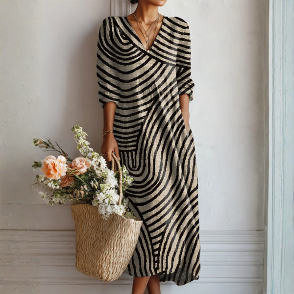 Lily | Women's Vintage-Inspired Dress with Abstract Print 0