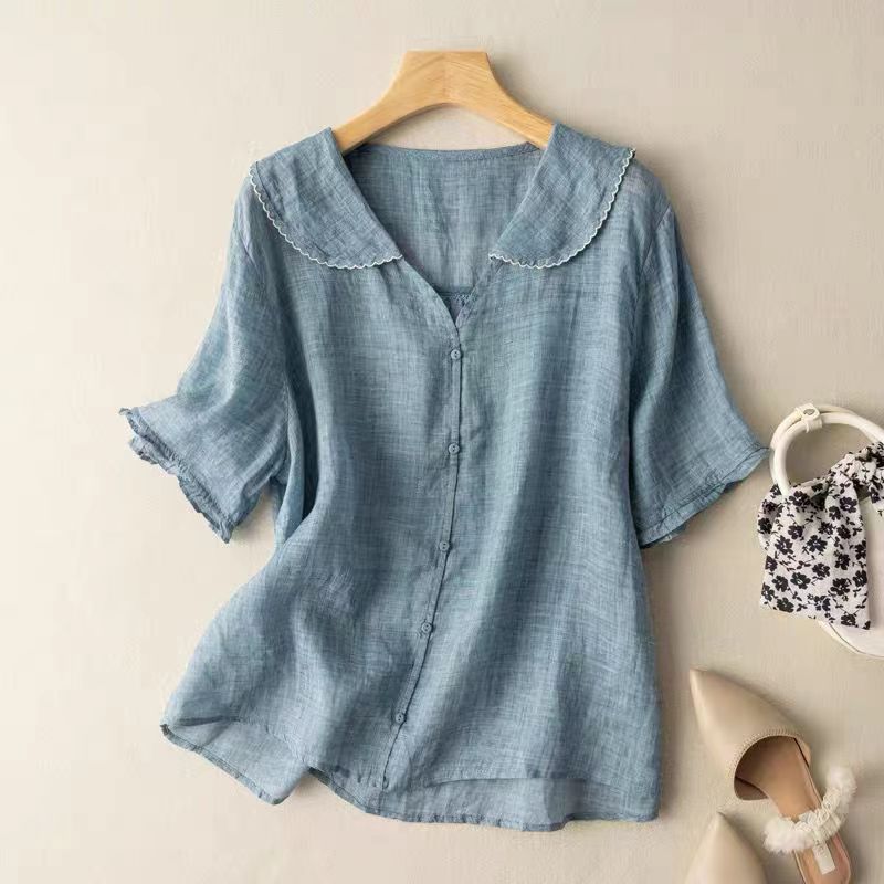 Lily | Women's Vintage Blouse with Scalloped Collar 2