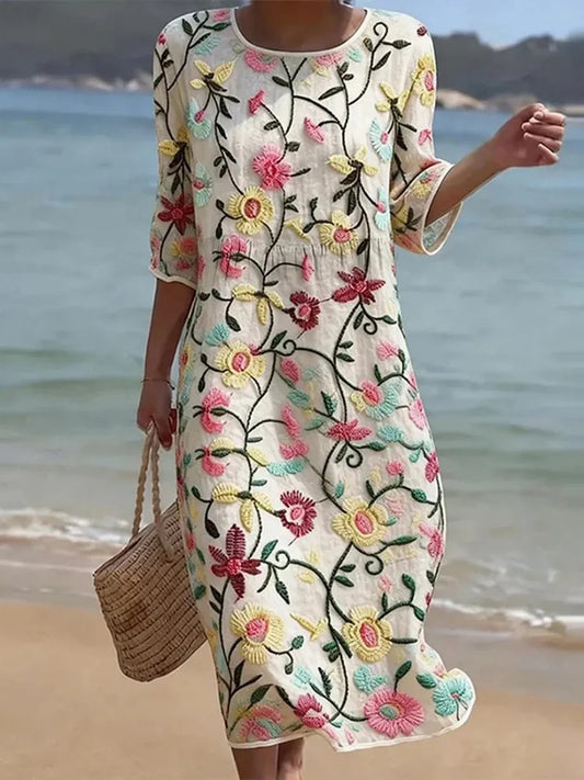 Maya | Women's Floral Maxi Dress Comfortable Fit 0