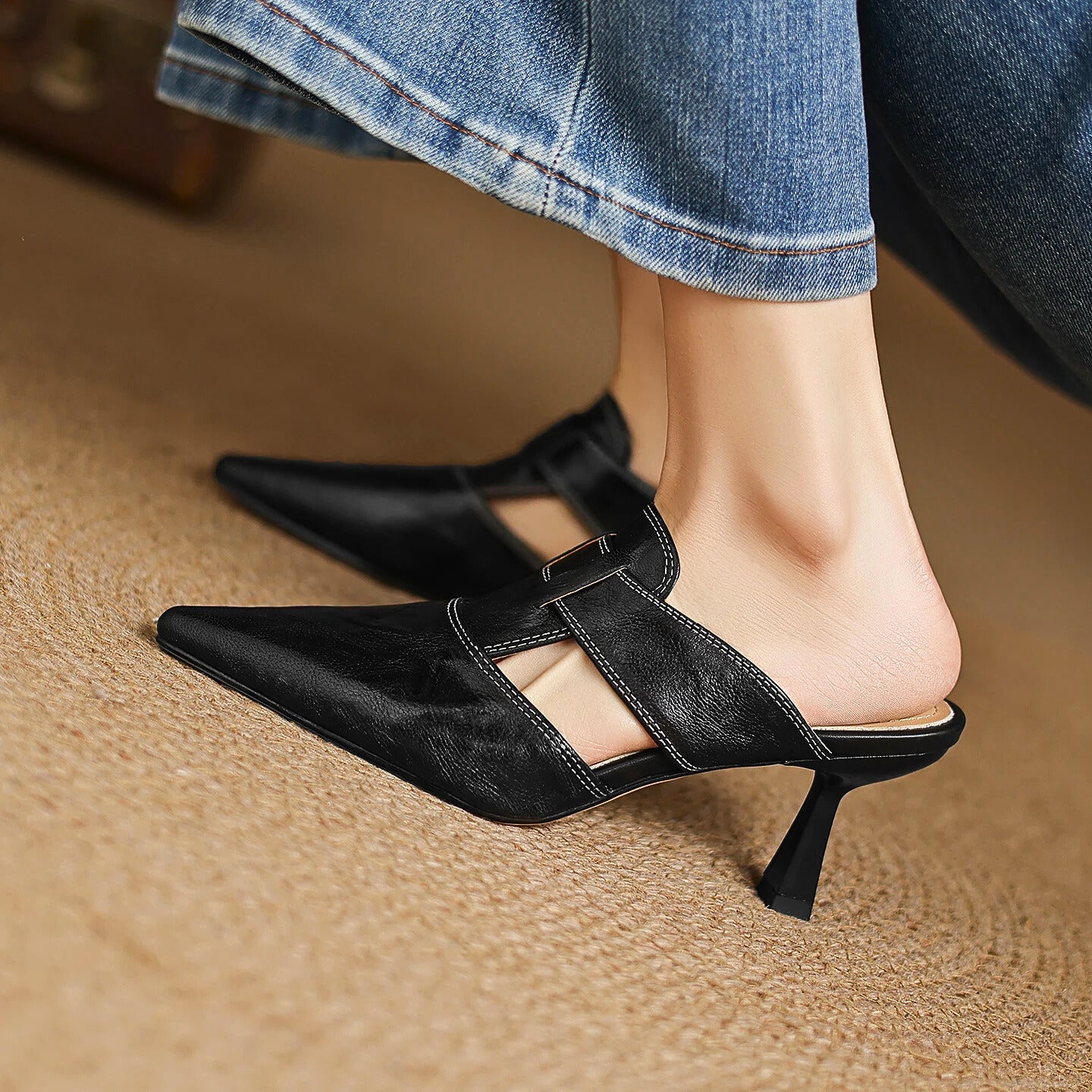 Maya | Women's Heels Mule-Style Genuine Leather 1