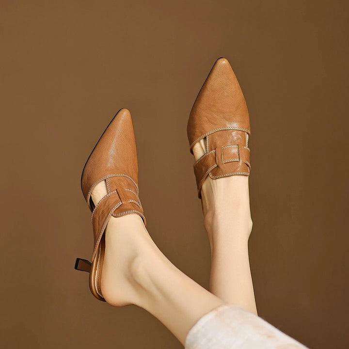 Maya | Women's Heels Mule-Style Genuine Leather 4