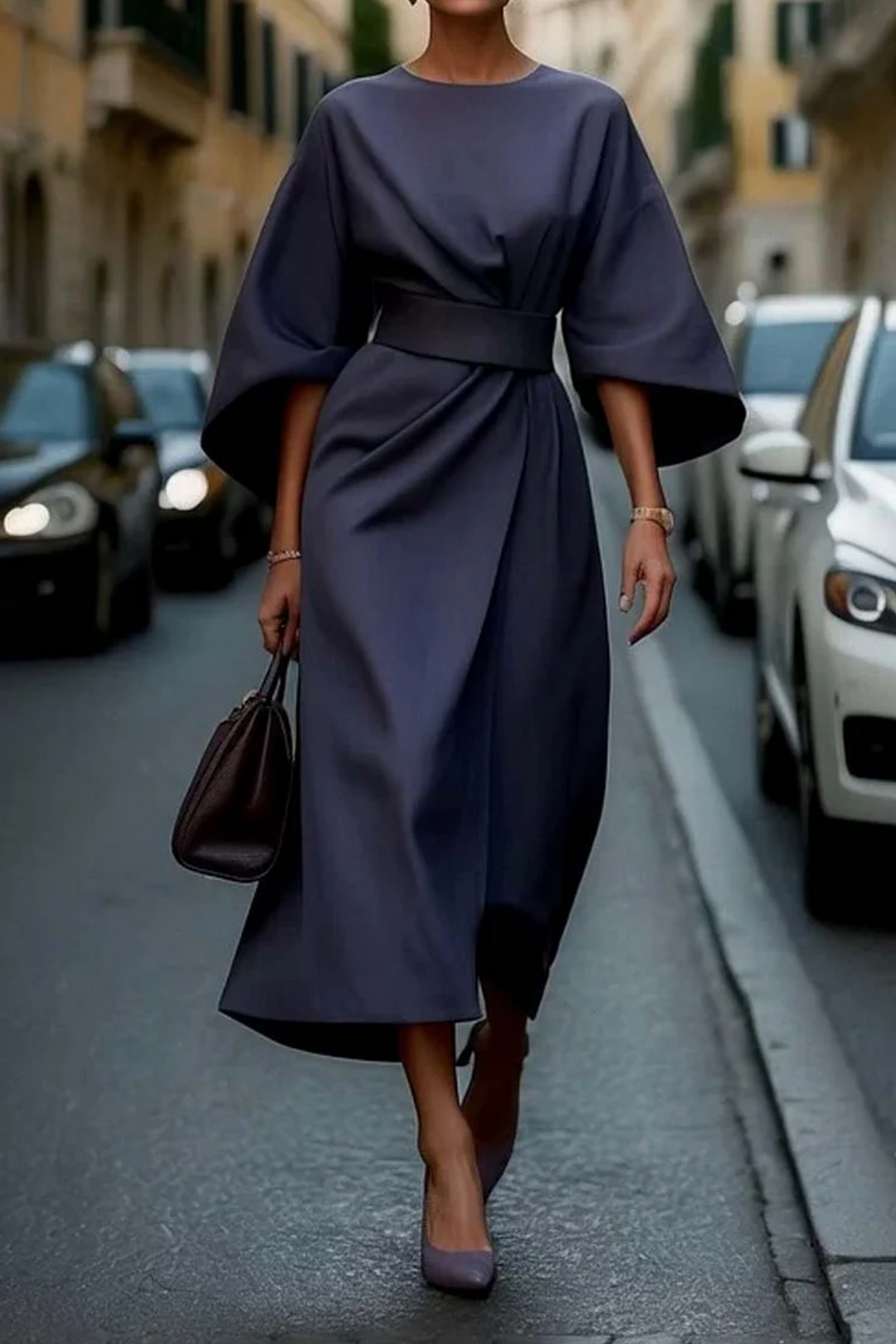 Mia | Women's Belted Midi Dress 0