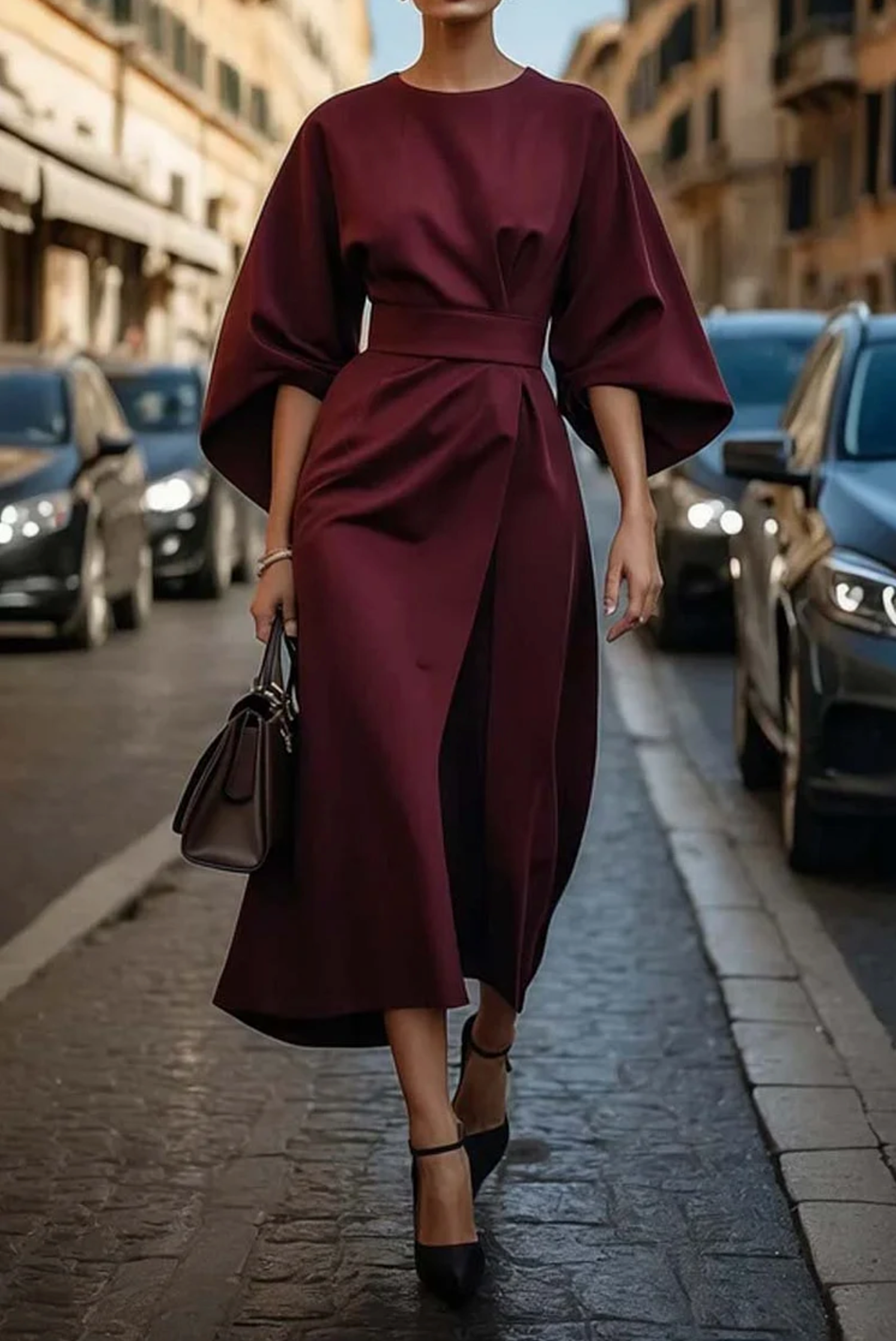 Mia | Women's Belted Midi Dress 4