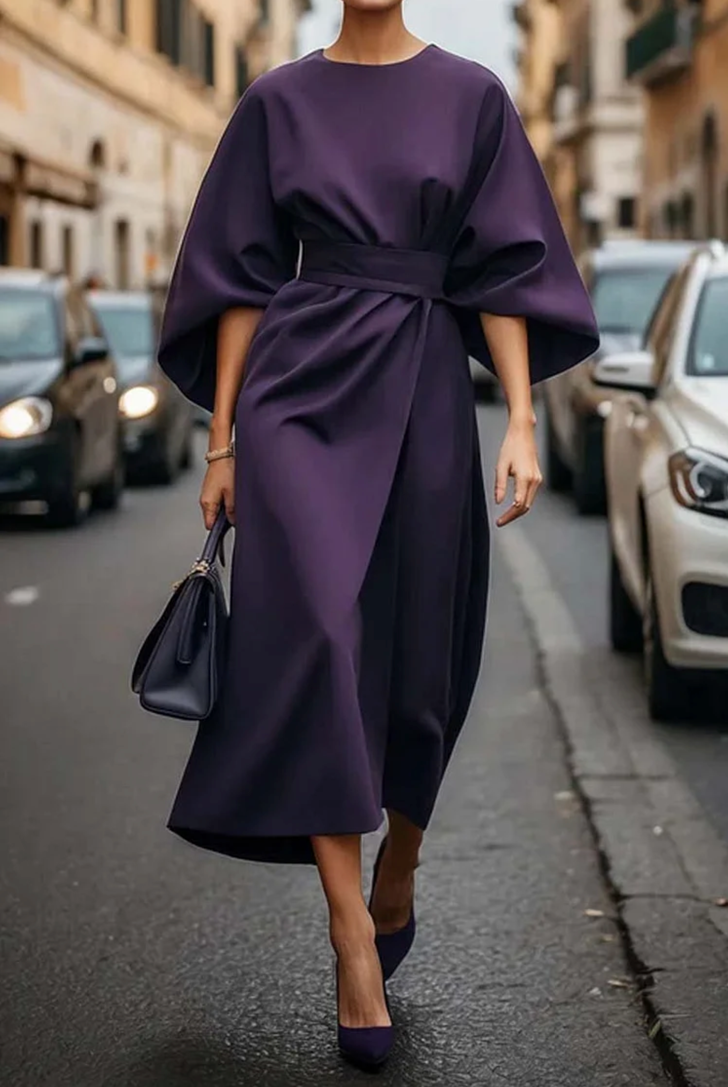Mia | Women's Belted Midi Dress 6