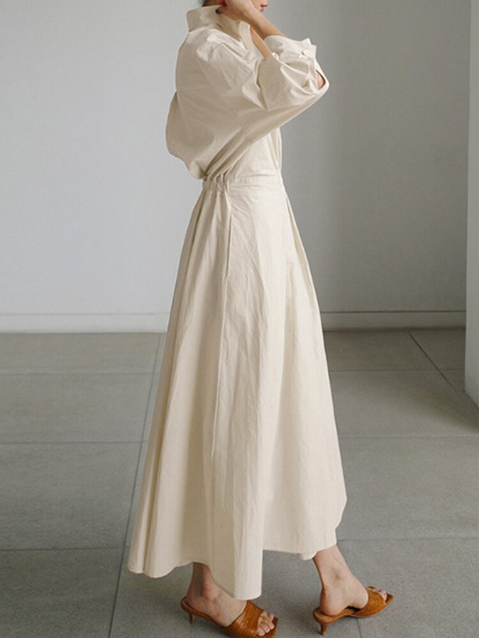 Mia | Women's Midi Dress with Button Waist 2