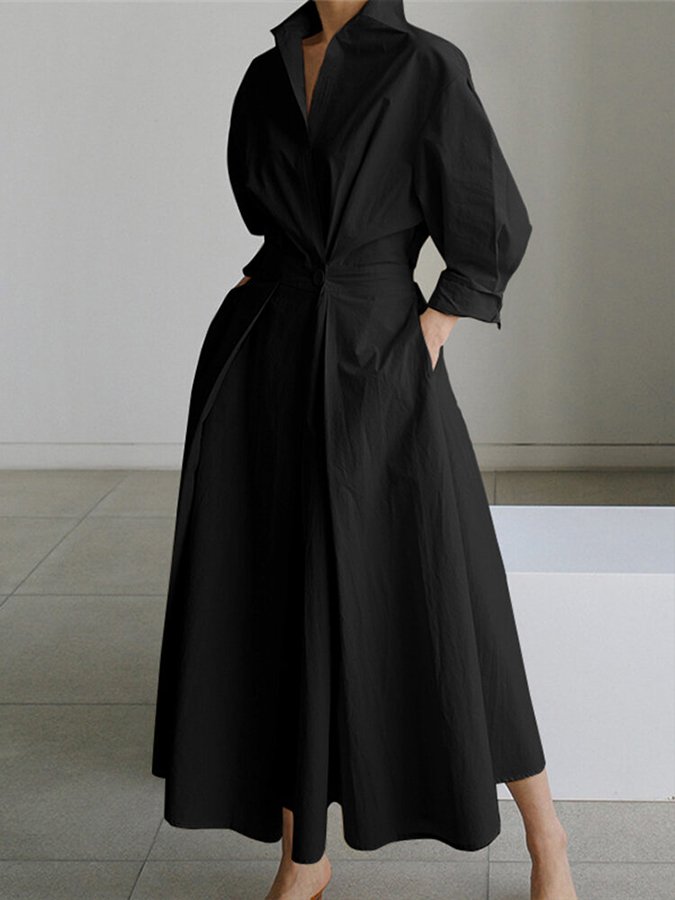 Mia | Women's Midi Dress with Button Waist 3
