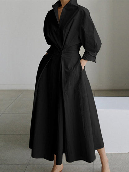 Mia | Women's Midi Dress with Button Waist 3
