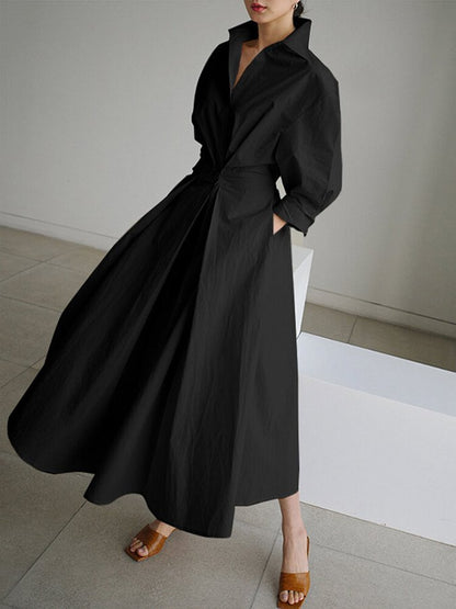 Mia | Women's Midi Dress with Button Waist 4
