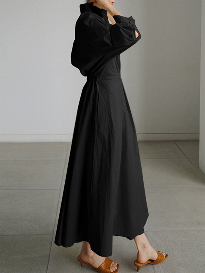 Mia | Women's Midi Dress with Button Waist 5
