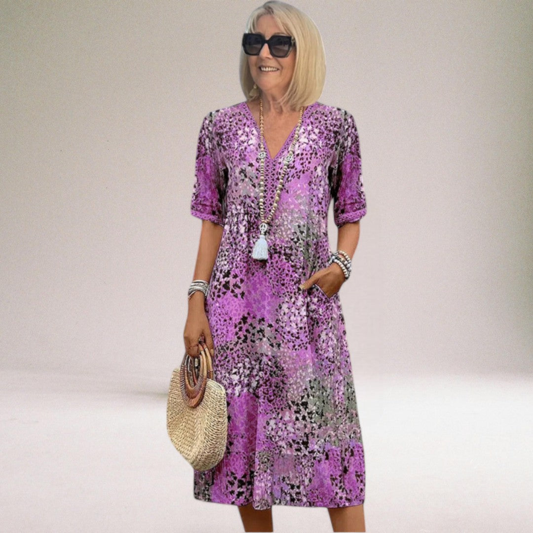 Mia | Women's Midi Dress with Vibrant Print 2