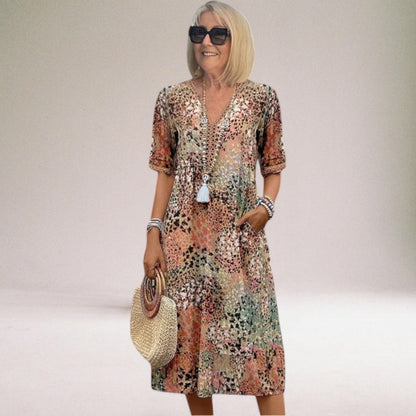 Mia | Women's Midi Dress with Vibrant Print 3